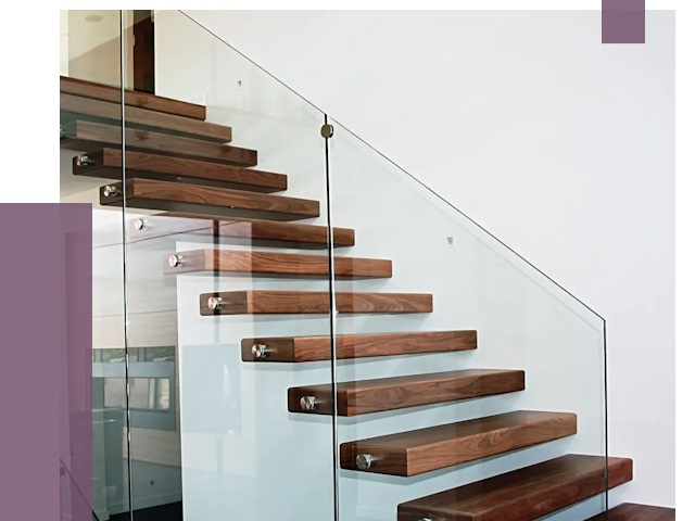 Стеклянные перила для лестницы в Касимах от 15767 руб.