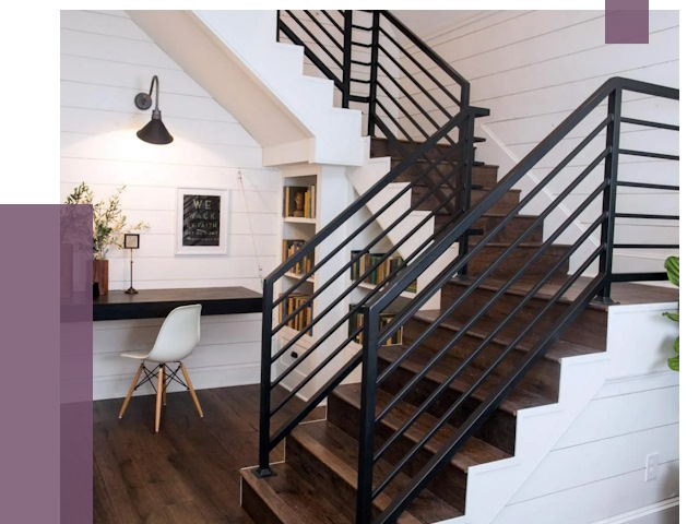 Перила для лестницы в доме в Касимах от 7884 руб. — ПРОЛЁТ-Ксм