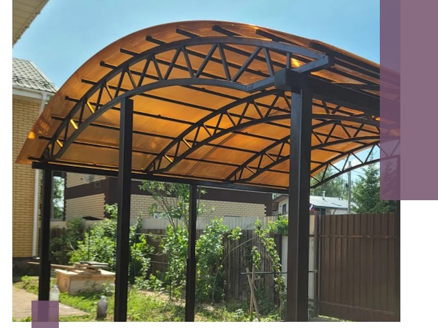 Изготовление навесов под ключ в Касимах из качественных материалов