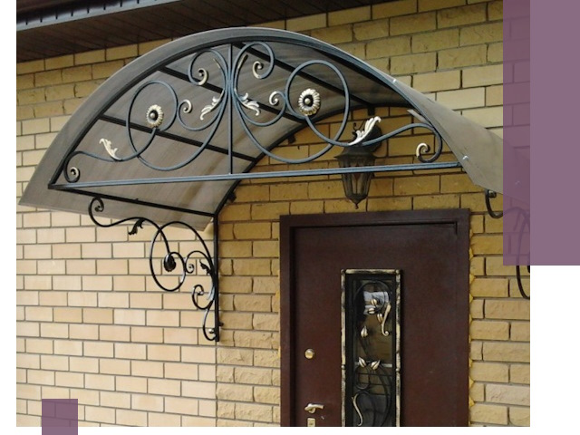 Изготовление козырьков из металла под ключ в Касимах