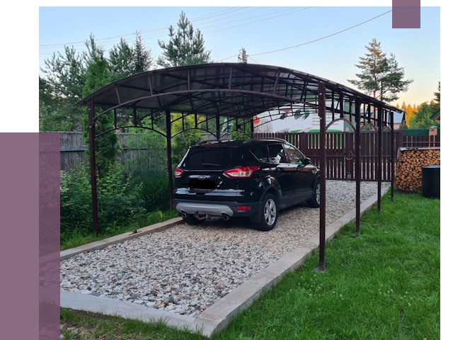 Навесы для автомобиля в Касимах от 13973 руб.  | ПРОЛЁТ-Ксм