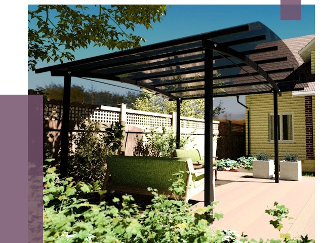 Навесы для террасы в Касимах от 13864 руб. под ключ | ПРОЛЁТ-Ксм