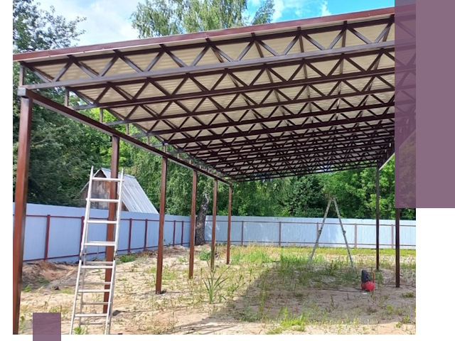 Односкатные навесы под ключ в Касимах — изготовление и монтаж