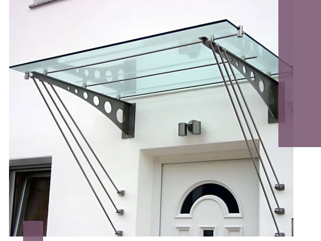 Козырьки над входом под ключ в Касимах — изготовление и монтаж