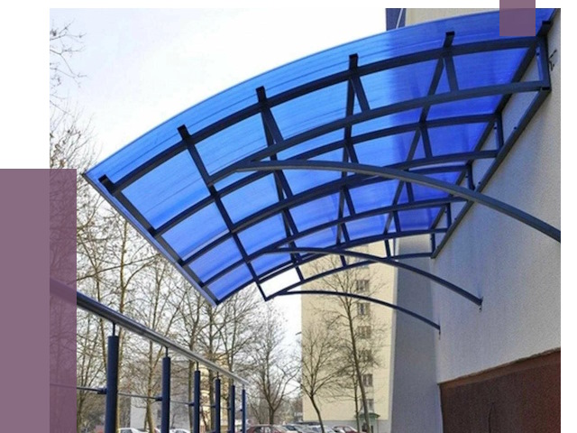 Козырьки из поликарбоната в Касимах от 4567 руб. под ключ | ПРОЛЁТ-Ксм