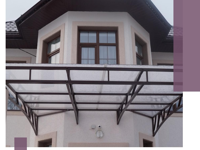 Козырьки из поликарбоната под ключ в Касимах