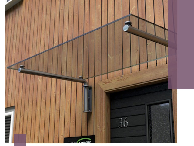 Стеклянные козырьки на входы и фасады в Касимах