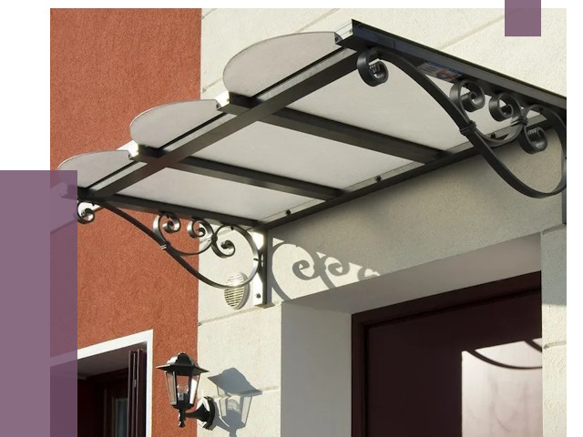 Односкатные козырьки в Касимах от 8917 руб.  | ПРОЛЁТ-Ксм