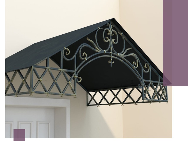 Двускатные металлические козырьки под ключ в Касимах