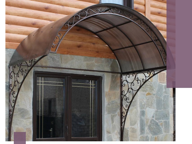 Арочные козырьки под ключ в Касимах: изготовление и монтаж